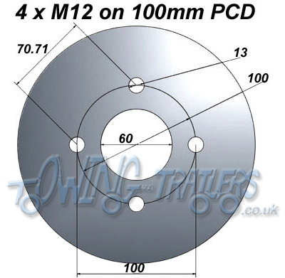 Trailer wheel PCD 4 stud 100mm PCD for Ifor williams trailer