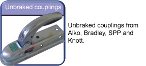Unbraked couplings from Alko, Bradley, Knott and SPP