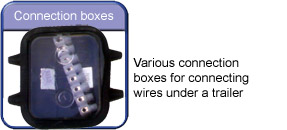 water proof connection boxes by britax for connection cable / wire on a trailer, caravan or commercial vehicle