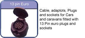 Euro trailer electrics 13 pin plugs sockets and cable