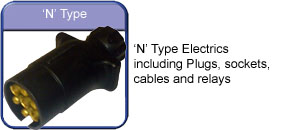 12 N 'N' Type trailer electrics 7 pin plugs sockets and cable