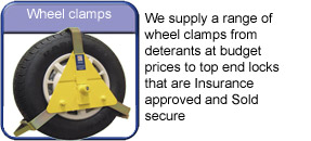 Towing and Trailers Ltd Worksop Notts near Doncaster Wheel clamps to suit wheels for cars, trailers, caravans and motorhomes