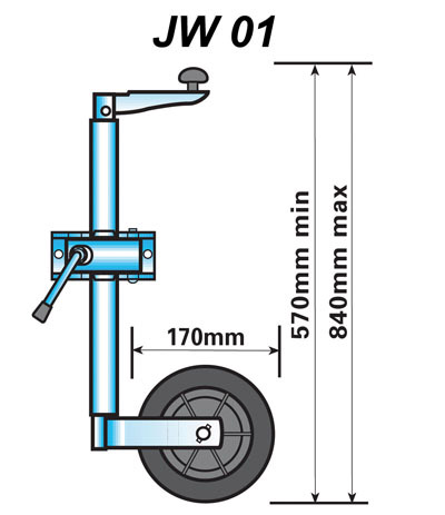 Towing and Trailers Ltd 34mm jockey wheel