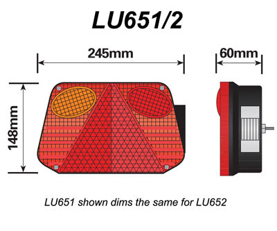Rear trailer light part No. LU651